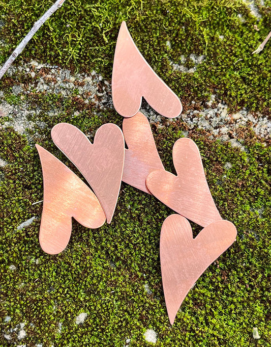 MSC42624 = COPPER SHAPE - HEART 24 ga 1-7/16'' x 1''   (Pkg of 6)