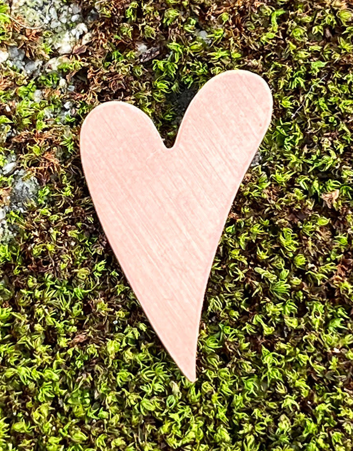 MSC42724 = COPPER SHAPE - HEART 24ga 1'' x 5/8'' (Pkg of 6)