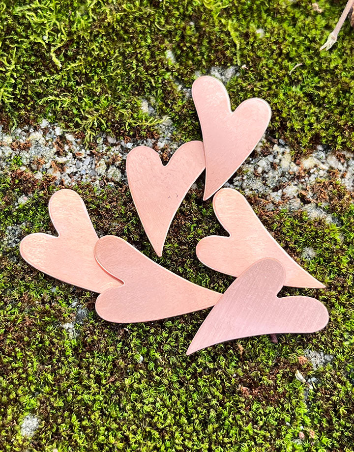 MSC42724 = COPPER SHAPE - HEART 24ga 1'' x 5/8'' (Pkg of 6)