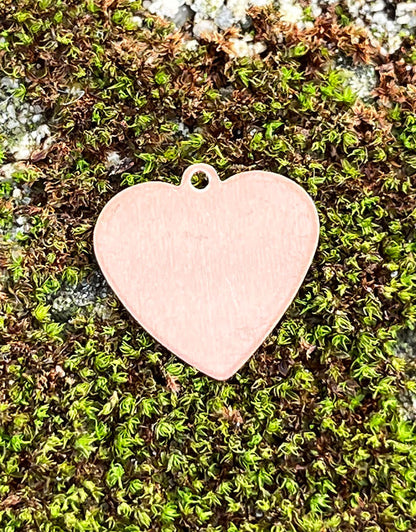 MSC42924 = COPPER SHAPE - HEART with LOOP 24ga 5/8'' x 5/8'' (Pkg of 6)