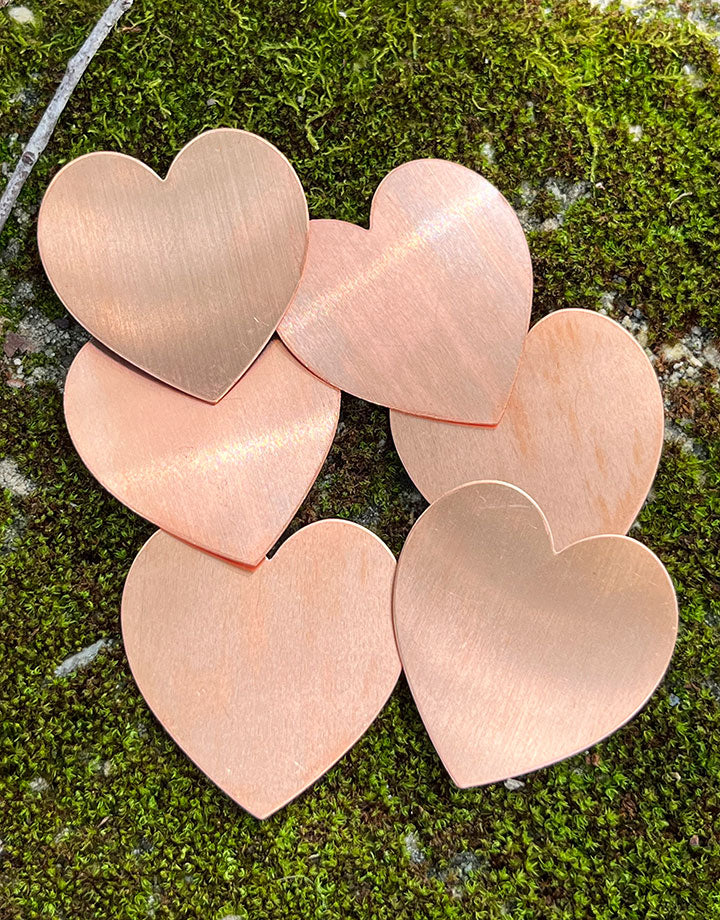 MSC43124 = COPPER SHAPE - HEART 1-3/8'' x 1-1/2''   24ga (Pkg of 6)