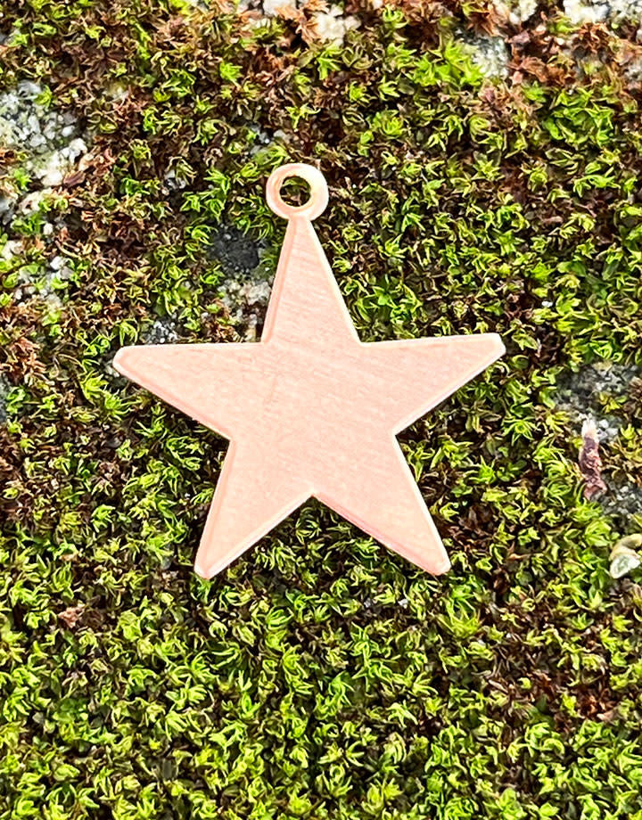 MSC53024 = COPPER SHAPE - STAR with RING  24ga 7/8'' (Pkg of 6)