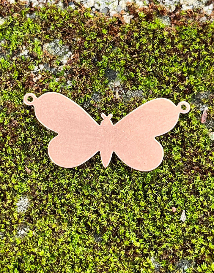 MSC54224 = COPPER SHAPE - BUTTERFLY with 2 RINGS 24ga 1-5/16'' x 3/4'' (Pkg of 6)