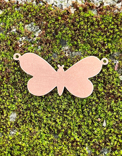 MSC54224 = COPPER SHAPE - BUTTERFLY with 2 RINGS 24ga 1-5/16'' x 3/4'' (Pkg of 6)