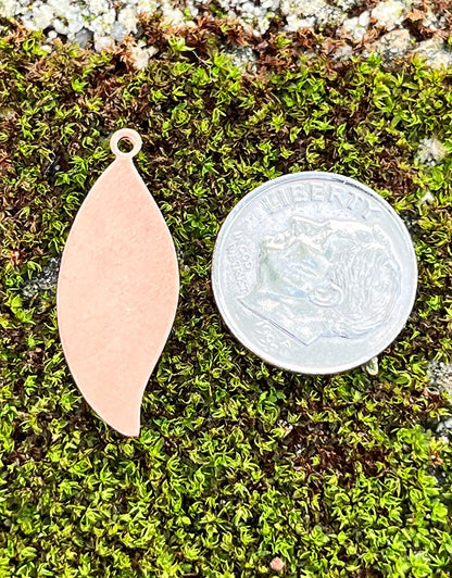 MSC55024 = COPPER SHAPE - LEAF with RING 24ga 1-1/8'' x 3/8'' (Pkg of 6)