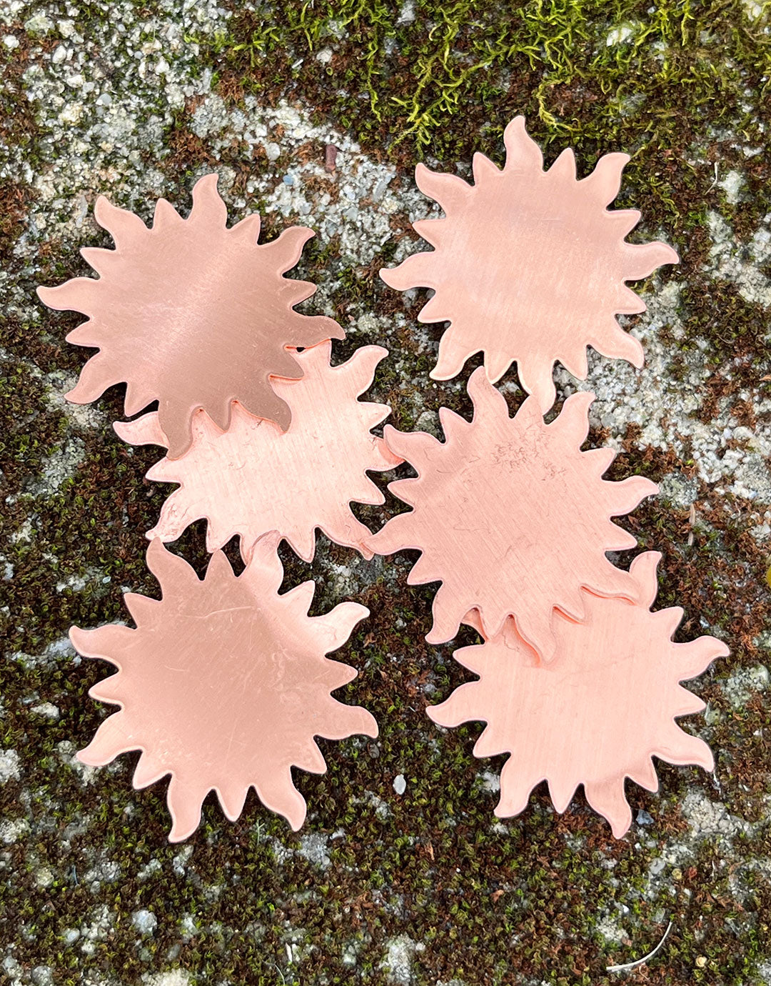 MSC58024 = COPPER SHAPE - SUNBURST 24ga 1-1/4''  (Pkg of 6)