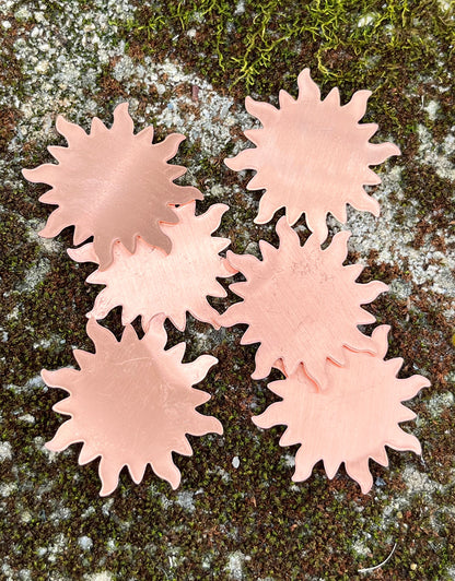 MSC58024 = COPPER SHAPE - SUNBURST 24ga 1-1/4''  (Pkg of 6)