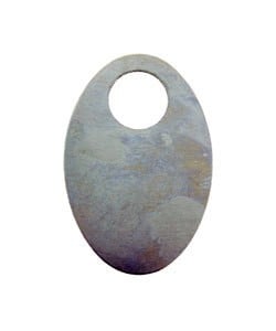 MSN21124 = NICKEL SILVER SHAPE - OVAL with 5/16'' ID HOLE 24ga 1-3/16'' x 3/4'' (Pkg of 6)