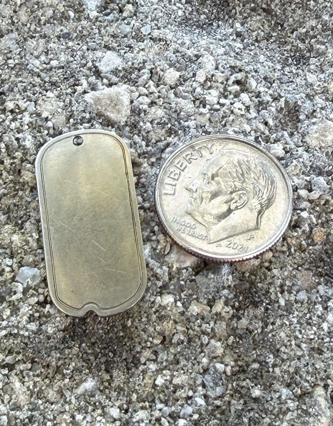 MSN37524 = NICKEL SILVER SHAPE - DOG TAG with HOLE 24ga  3/4 x 1'' (Pkg of 6)