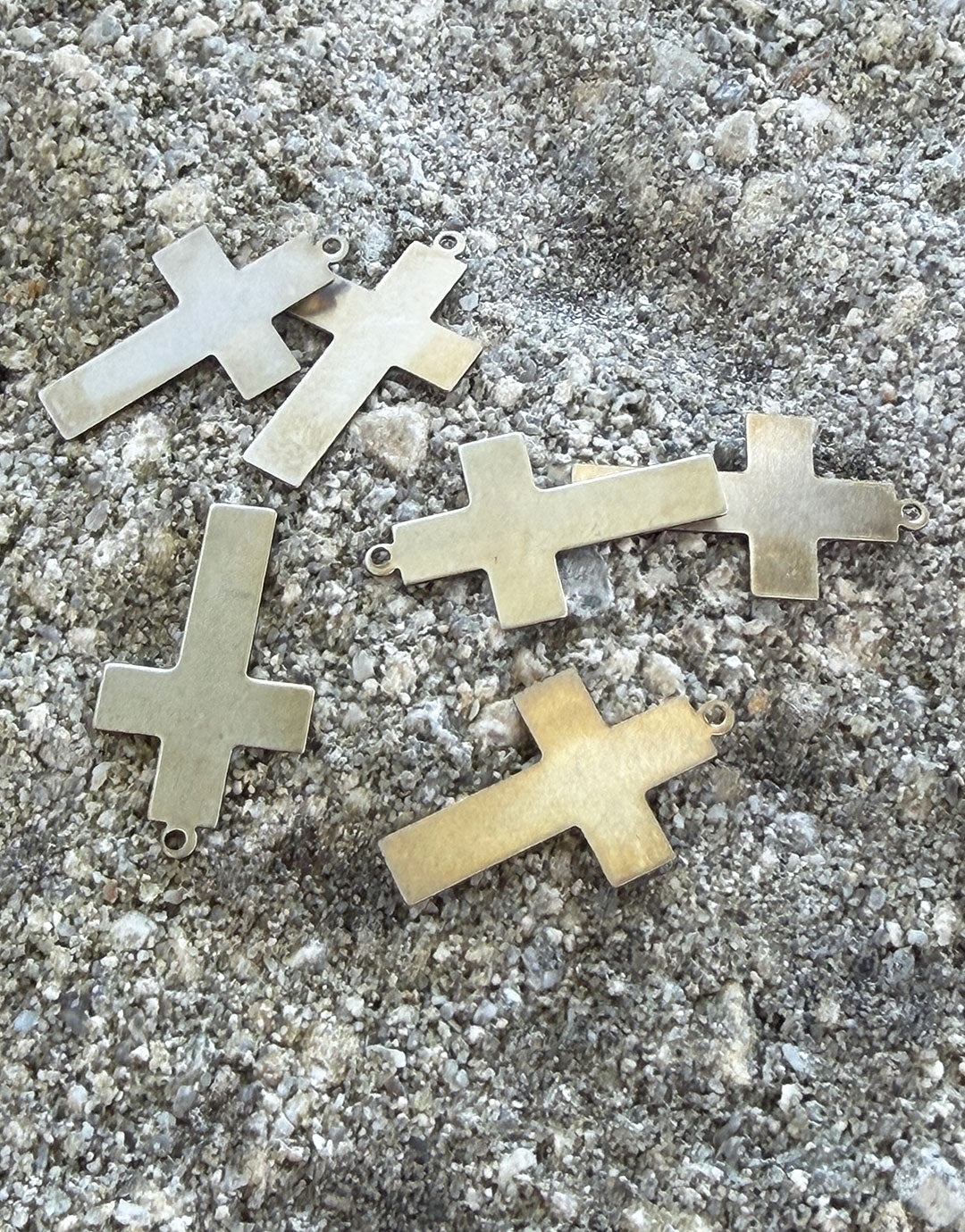 MSN50124 = Nickel Silver Shape - CROSS with RING  24ga 3/16'' x 7/8'' (Pkg of 6)