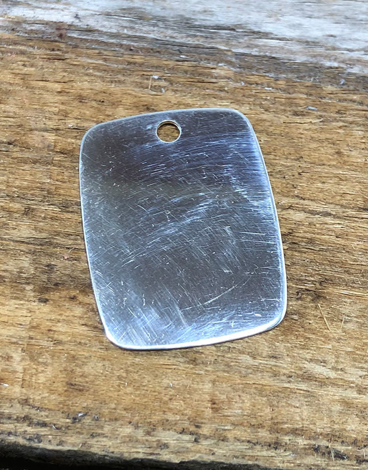 MSS2023 = Sterling Stamping RECTANGLE 18.9 x 24.3mm with TOP HOLE (20ga)