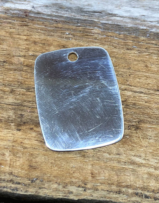 MSS2023 = Sterling Stamping RECTANGLE 18.9 x 24.3mm with TOP HOLE (20ga)