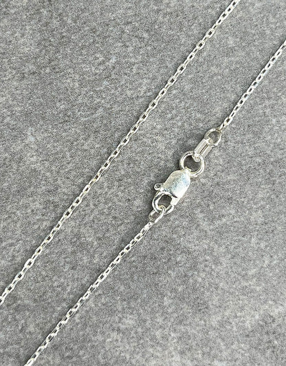 OBcable030 = Sterling 1.1mm Oval Beveled Cable Necklace