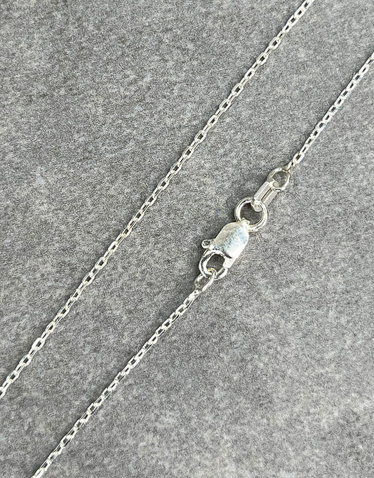 OBcable030 = Sterling 1.1mm Oval Beveled Cable Necklace