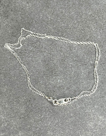 OBcable030 = Sterling 1.1mm Oval Beveled Cable Necklace