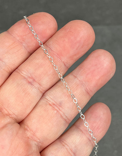 OFcable2.4 = Sterling 2.4mm Oval Flat Cable Necklace