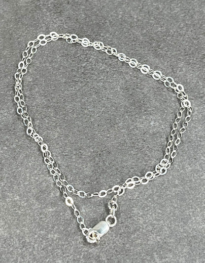 OFcable2.4 = Sterling 2.4mm Oval Flat Cable Necklace