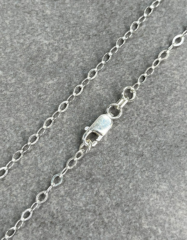 OFcable2.4 = Sterling 2.4mm Oval Flat Cable Necklace