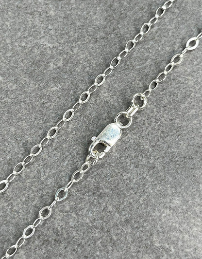 OFcable2.4 = Sterling 2.4mm Oval Flat Cable Necklace