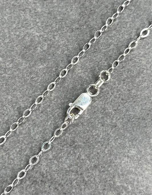 OFcable2.4 = Sterling 2.4mm Oval Flat Cable Necklace