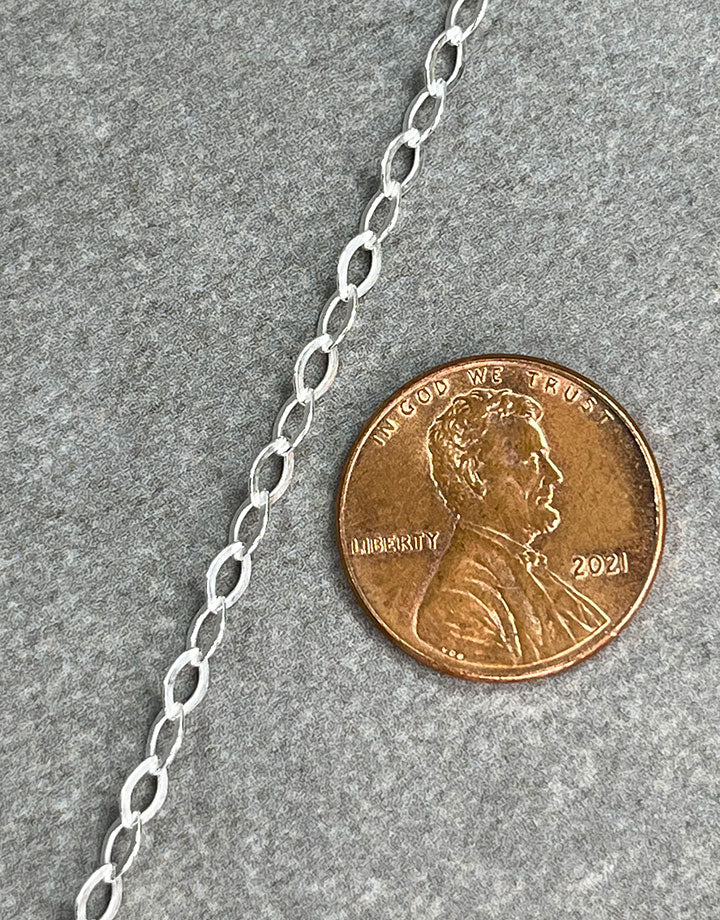 OFcable3.0 = Sterling 3.0mm Oval Flat Cable Necklace
