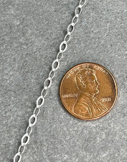 OFcable3.0 = Sterling 3.0mm Oval Flat Cable Necklace