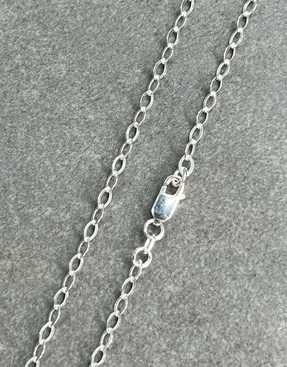OFcable3.0 = Sterling 3.0mm Oval Flat Cable Necklace