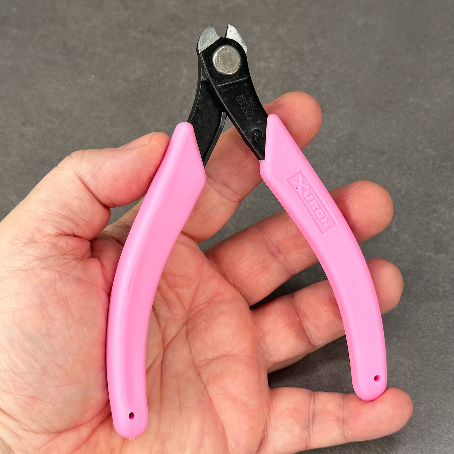 PL42194P = Xuron Hard Wire Cutter with Tapered Head with Pink Handles