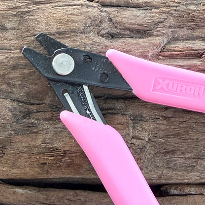PL4691P = Xuron Double Flush Wire Cutter with Pink Handles
