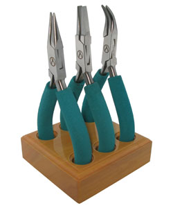 PL6091 = Baby Wubbers Chain Gang Set - 3 Pliers in Wood Stand
