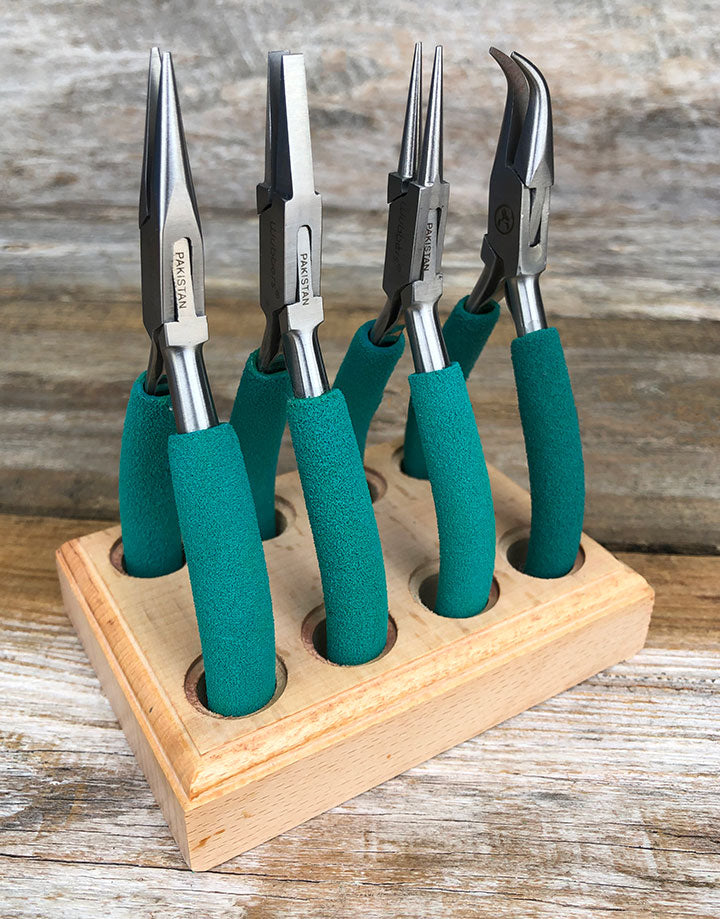 PL6093 = Baby Wubbers Quad Set - 4 Pliers in Wood Stand