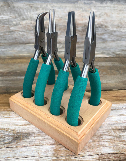 PL6093 = Baby Wubbers Quad Set - 4 Pliers in Wood Stand