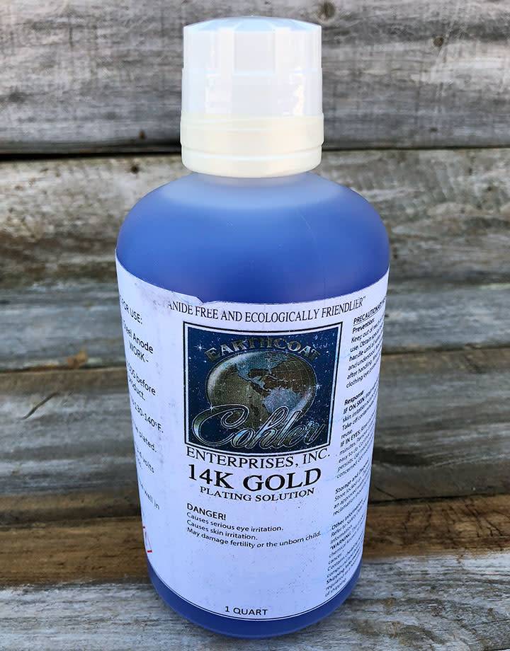 PM1030 = Earthcoat 14K Gold Cyanide Free Plating Solution 1qt (Ships UPS Ground Only)
