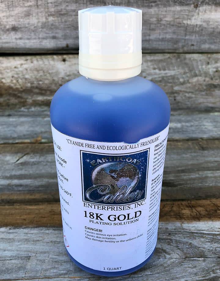 PM1032 = Earthcoat 18K Gold Cyanide Free Plating Solution 1qt (Ships UPS Ground Only)