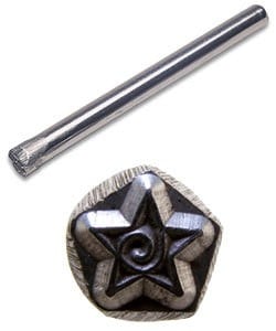 PN5086 = WHIMSICAL DESIGN STAMP  - Five pointed star with inner swirl