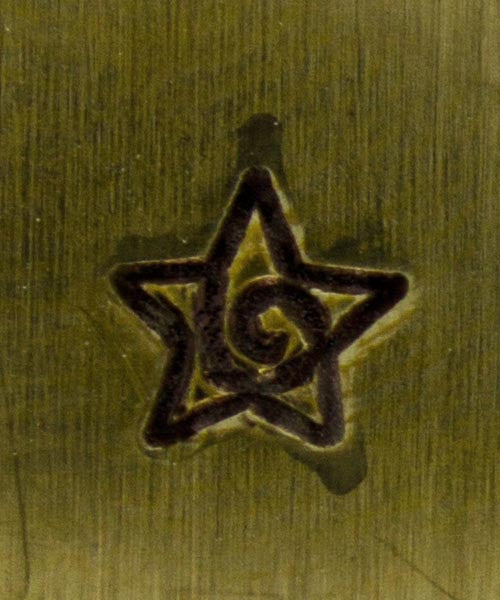 PN5086 = WHIMSICAL DESIGN STAMP  - Five pointed star with inner swirl
