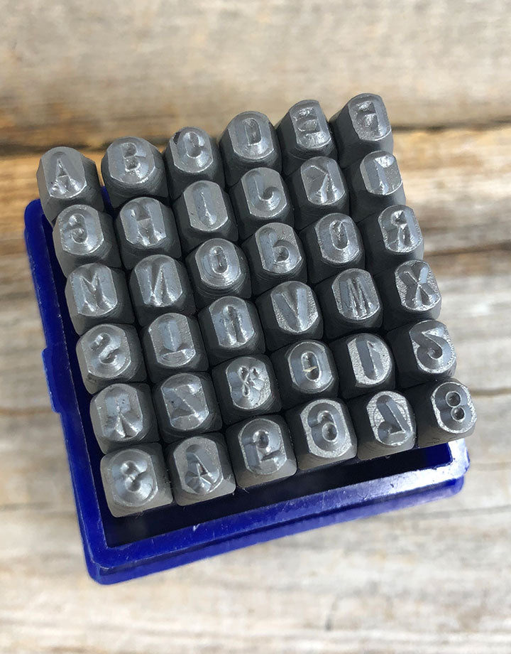 PN953 = Letter Punch Set 0 thru 9 and A thru Z with ''&'' Symbol   3mm Imprint