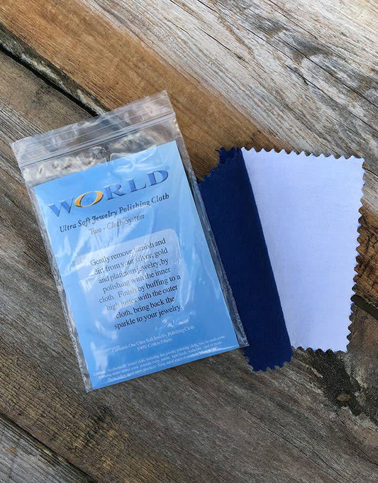 PS121 = Polishing Cloth 4'' x 6'' - 2 Part Blue & White