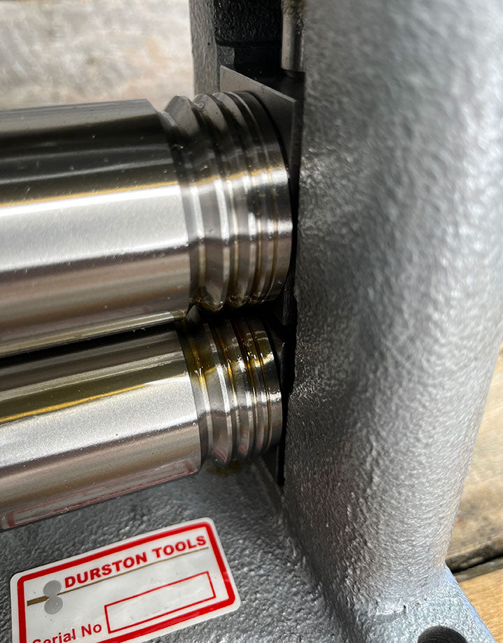 RM1001 = Mini C80E Combo Rolling Mill with Extentions by Durston
