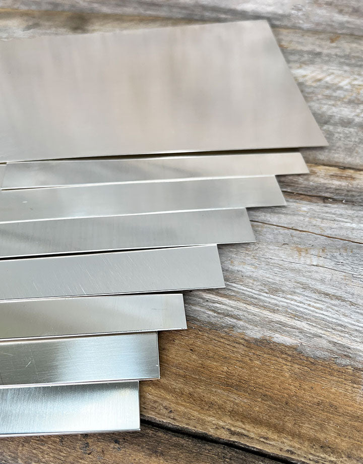 SSXX = Flat Sterling Silver Dead Soft Sheet