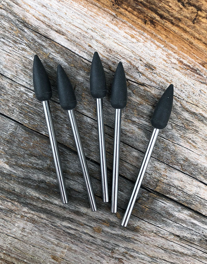 ST4281 = Mounted Silicone Point 5.5x15mm Medium Black (Pkg of 5)