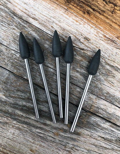 ST4281 = Mounted Silicone Point 5.5x15mm Medium Black (Pkg of 5)