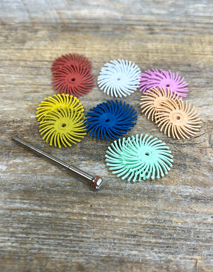 ST9109 = Dedeco 7/8" Radial Disc Abrasive Sample Pack (15pcs)