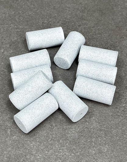 ST9334 = White Coarse Cylinder 15/16" x 1/2"  (Pkg/10)