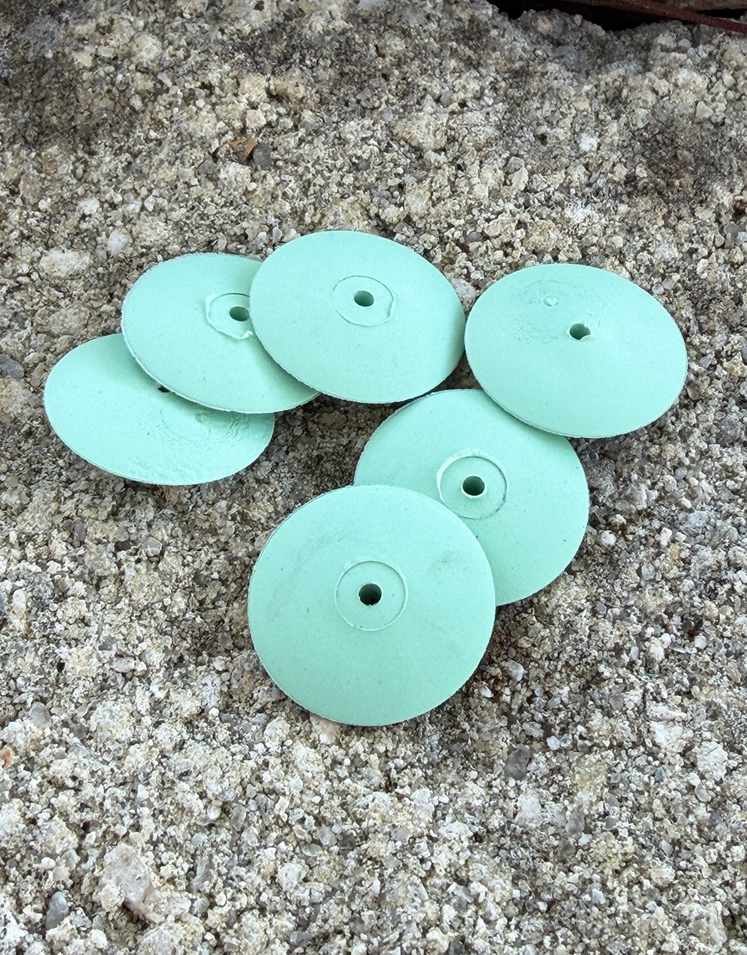 ST9475 = Sunburst 7/8" x 1/8" Knife Wheels - Light Green 14000grit (pkg/6)