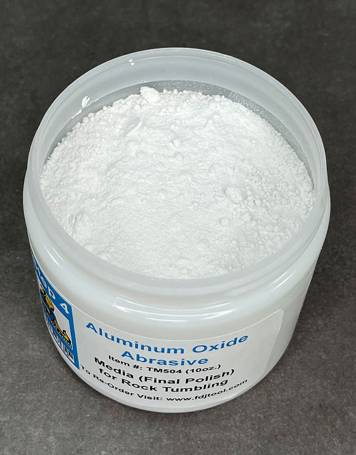 TM504 = Rock Tumbling Media STEP 4: ALUMINUM OXIDE POLISH 10ozs