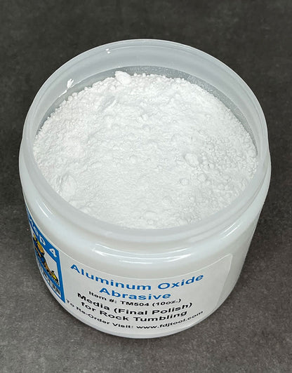 TM504 = Rock Tumbling Media STEP 4: ALUMINUM OXIDE POLISH 10ozs