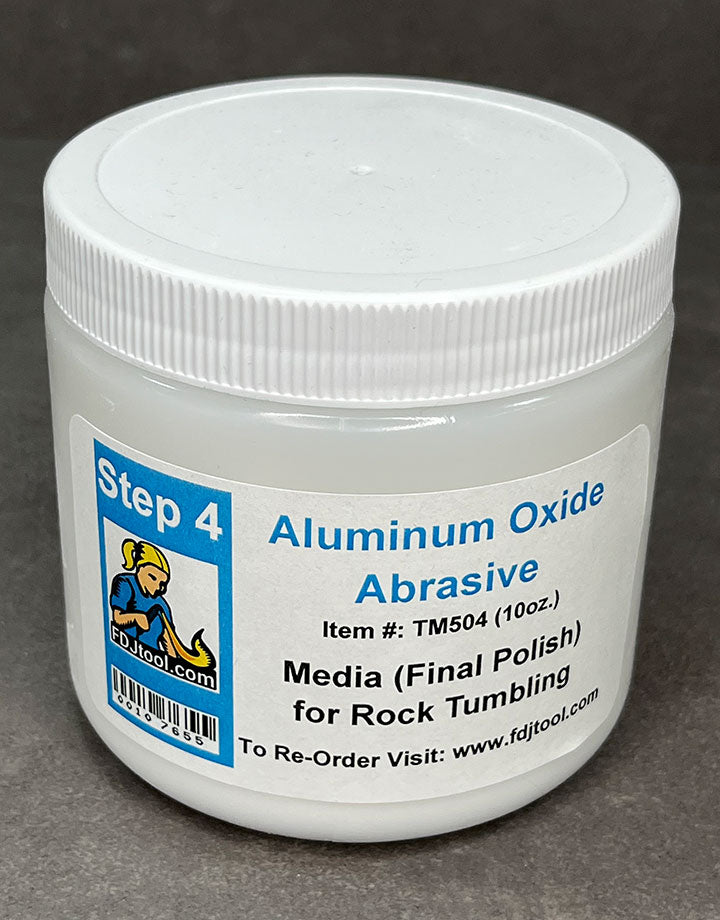 TM504 = Rock Tumbling Media STEP 4: ALUMINUM OXIDE POLISH 10ozs