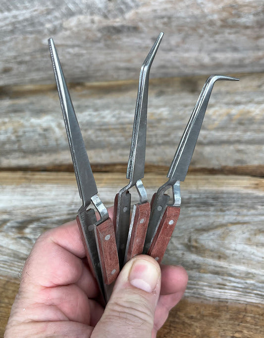 TW2416 = 3pc Fiber Grip Soldering Tweezer Set
