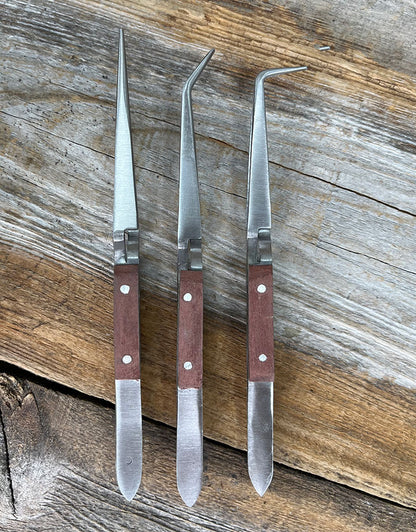 TW2416 = 3pc Fiber Grip Soldering Tweezer Set